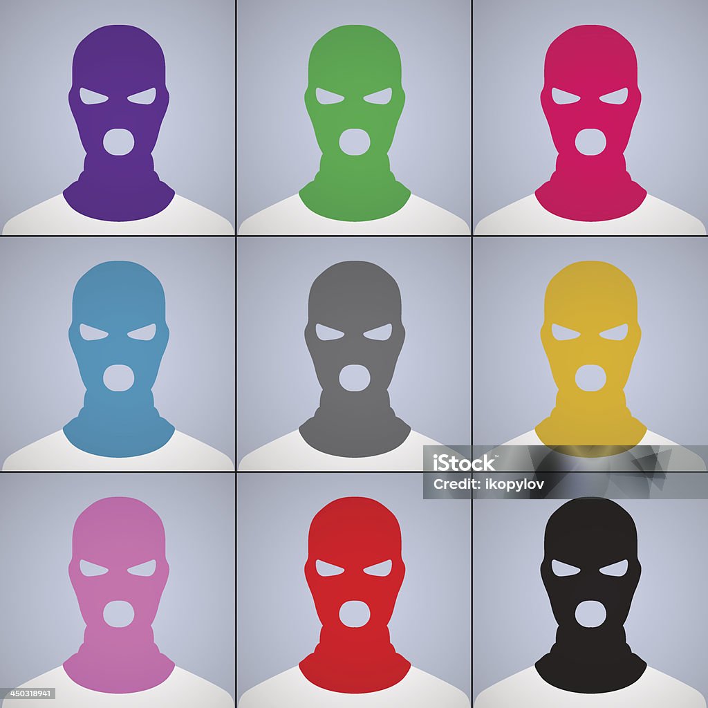 The anonymous author of avatars in a cap-mask Avatars in a cap-mask, vector Eps10 illustration. Adult stock vector