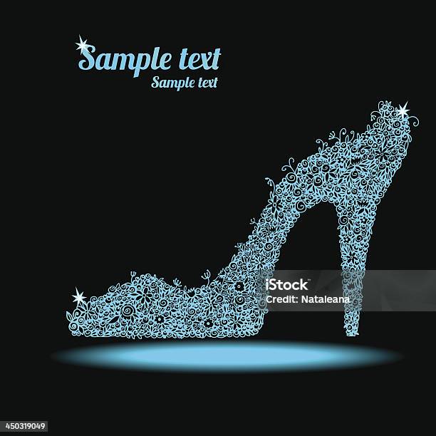 Ikona Kryształ Kwiatowy Buty - Stockowe grafiki wektorowe i więcej obrazów Kopciuszek - Kopciuszek, Tło, Abstrakcja