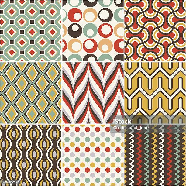 Seamless Retro Pattern Stock Illustration - Download Image Now - Abstract, Backgrounds, Circle