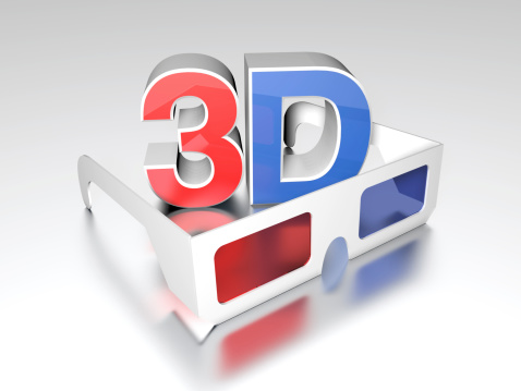3D glasses - side view on white background / 3D Illustration