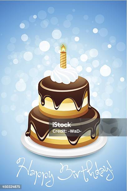 Alles Gute Zum Geburtstagkarte Mit Kuchen Stock Vektor Art und mehr Bilder von Dessert - Dessert, Einzelner Gegenstand, Feiern
