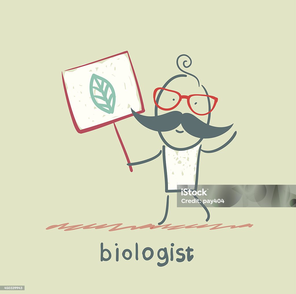 Biolog posiada Transparent, na którym painted liście - Grafika wektorowa royalty-free (Badania)
