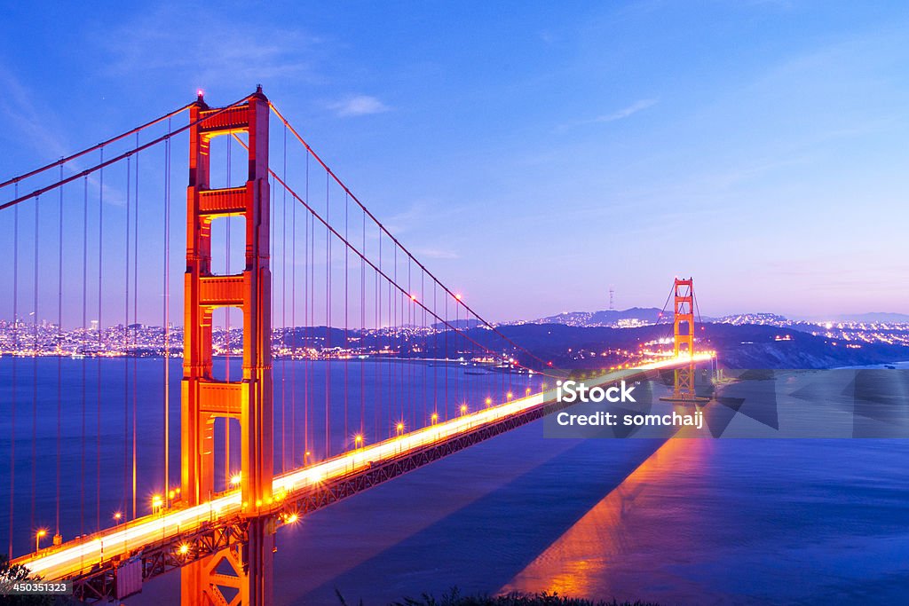 Ponte Golden Gate, à noite - Royalty-free Ao Ar Livre Foto de stock