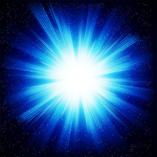 istock Illustration of a bright star fading into blue on a black 450351519