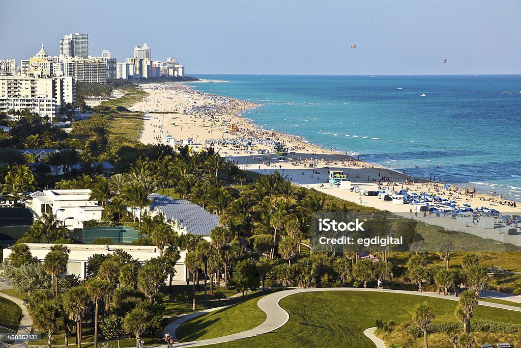 South Beach, Miami, Florida Panoramic view of Soth Beach, Florida Architecture Stock Photo