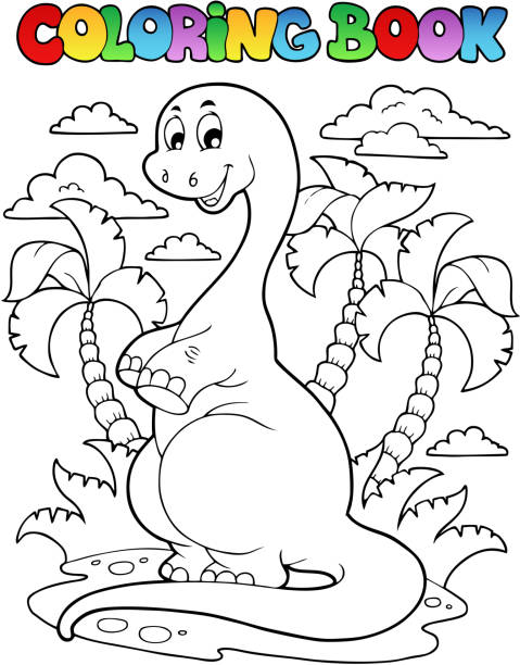 Página Do Livro De Colorir De Cena Do Dinossauro T Rex Ilustração do Vetor  - Ilustração de feroz, cena: 188054056