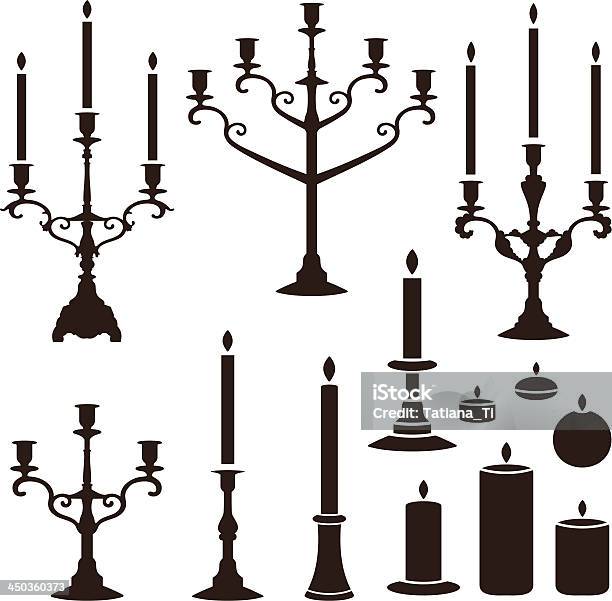 Candles Set Stock Illustration - Download Image Now - Candlestick Holder, Candle, Vector