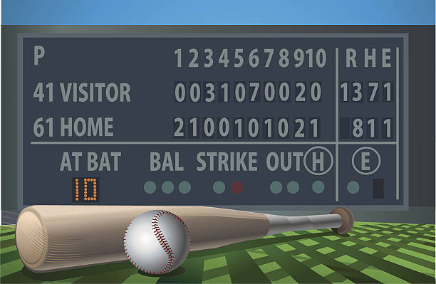 бейсбольная табло со счётом - scoreboard baseballs baseball sport stock illustrations