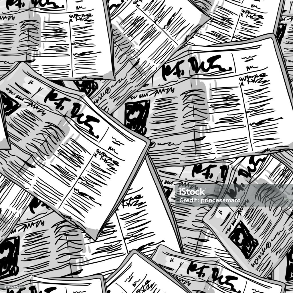 モノクロヴィンテージのシームレスな背景の新聞 - 新聞のロイヤリティフリーベクトルアート
