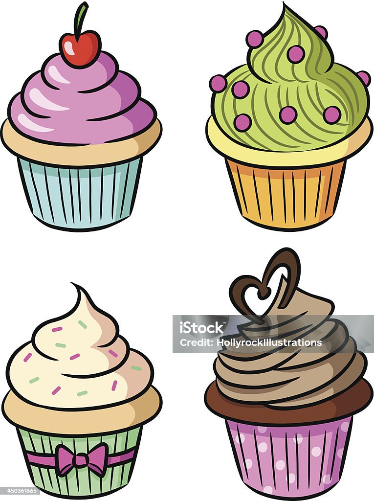 Cupcakes - arte vettoriale royalty-free di Cibo