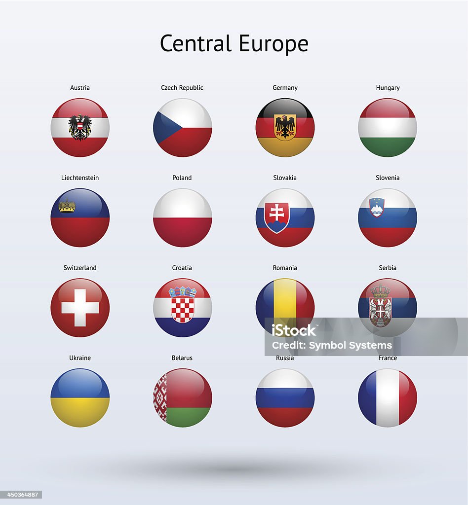 Central Europe des drapeaux ronds Collection - clipart vectoriel de Allemagne libre de droits