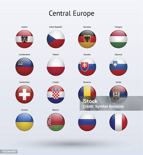 Central Europe Des Drapeaux Ronds Collection Vecteurs libres de droits et plus d'images vectorielles de Allemagne - Allemagne, Autriche, Biélorussie