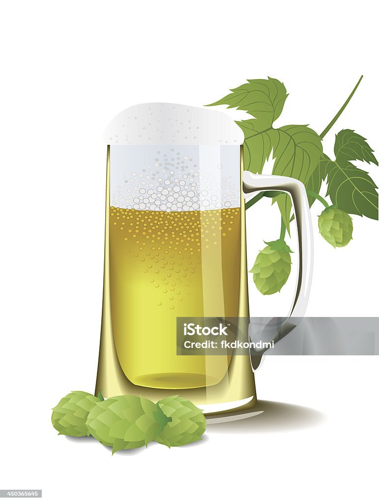 Cerveza y el lúpulo. - arte vectorial de Bebida alcohólica libre de derechos