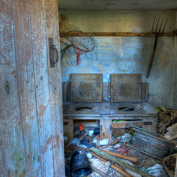 istock Old double toilet, Worcestershire 450366899