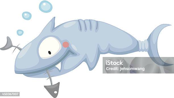Ilustração De Um Tubarão - Arte vetorial de stock e mais imagens de Animais caçando - Animais caçando, Animal, Banda desenhada - Produto Artístico