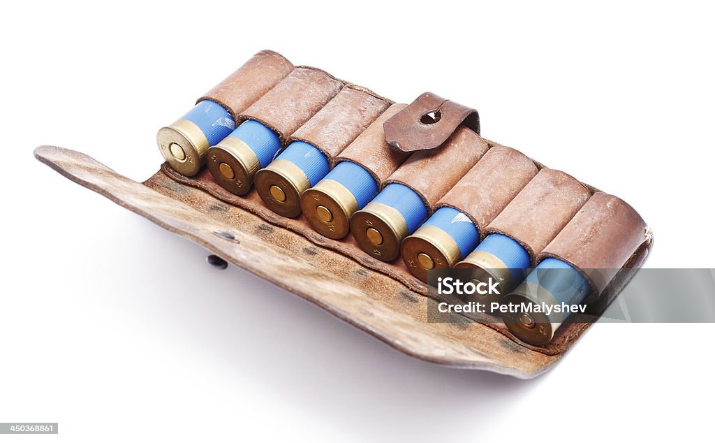 Vintage Ammunition Belt vintage ammunition belt isolated on white background Aiming Stock Photo
