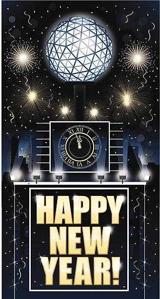 New Year's Eve Ball EPS Vector Illustration. Created with Adobe Illustrator 10. Uses blends, transparencies and a gradient mesh. Elements are on different layers for easy separation. times square stock illustrations