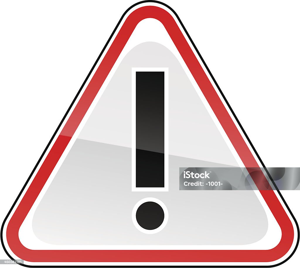 Red Warnung Aufmerksamkeit hazard-englisches Warnschild Ausrufezeichen mark pictogram - Lizenzfrei Ausrufezeichen Vektorgrafik