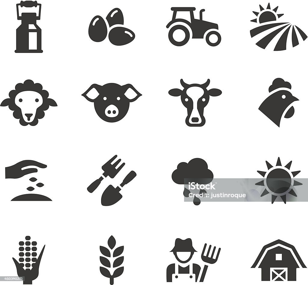 Basic - Agriculture and Farming icons Vector illustration, Each icon can be used at any size.  Icon Symbol stock vector