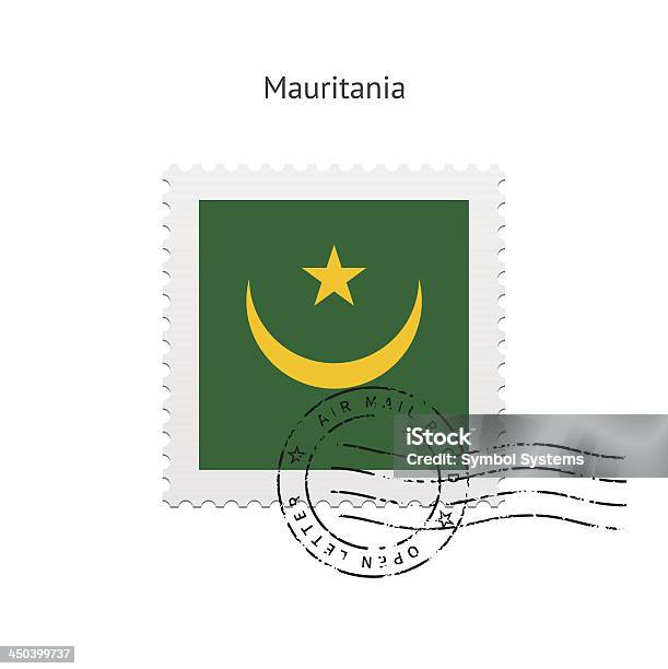 Mauritânia Bandeira Selo Postal - Arte vetorial de stock e mais imagens de Mauritânia - Mauritânia, Selo Postal, Bandeira