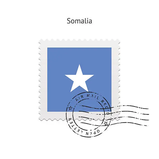 Vector illustration of Somalia Flag Postage Stamp