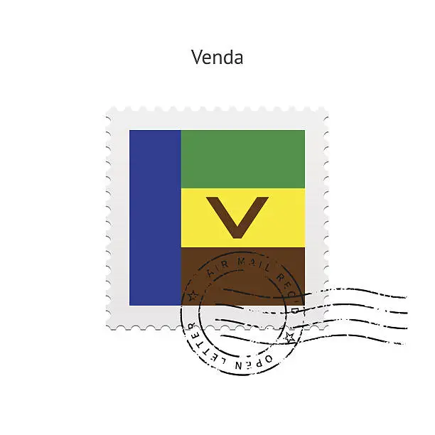 Vector illustration of Venda Flag Postage Stamp