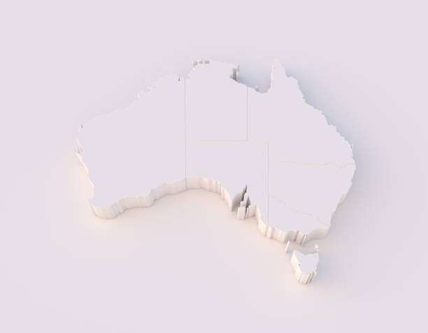 istock Australia map 3D with states and clipping path 450410671