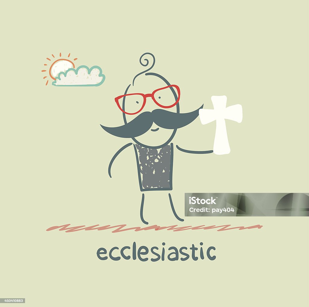 ecclesiastic holding a cross Adult stock vector