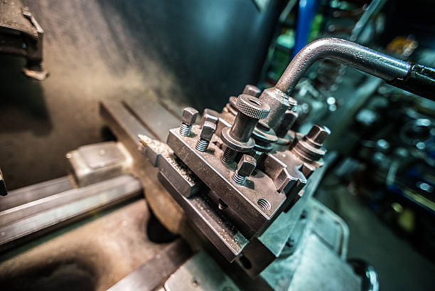 istock Mechanical industry old machinery lathe 450411179