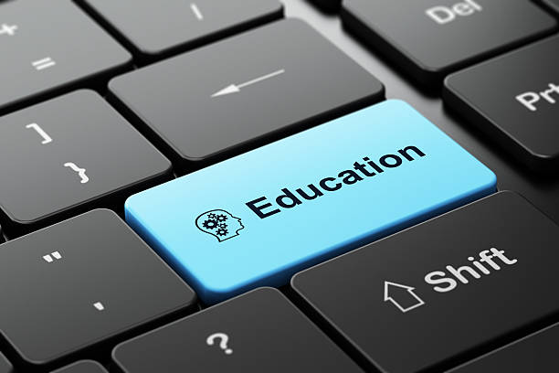 istock Head With Gears and Education on keyboard 450412097