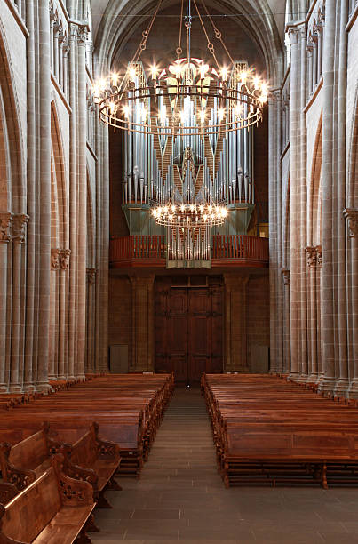 istock Geneva St Pierre cathedral inside with organ and pews 450412591