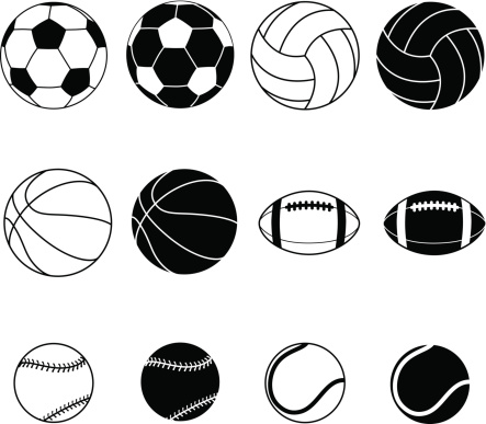 Collection Of Sports Balls Vector Illustration
