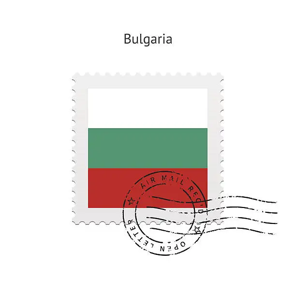 Vector illustration of Bulgaria Flag Postage Stamp