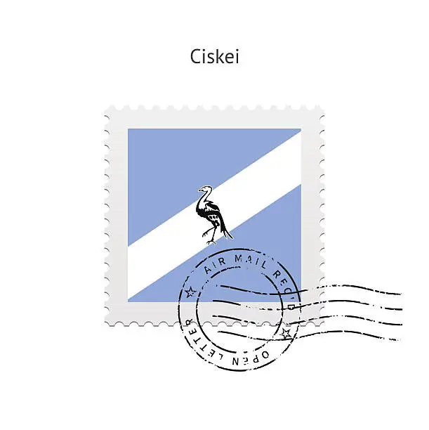 Vector illustration of Ciskei Flag Postage Stamp