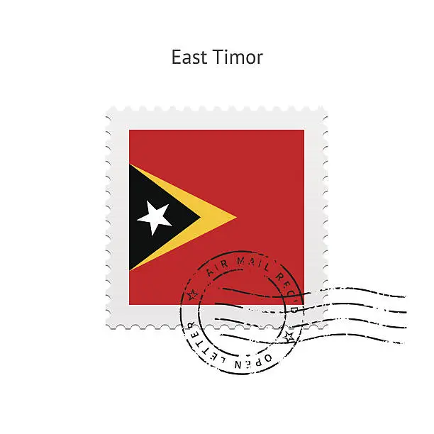 Vector illustration of East Timor Flag Postage Stamp