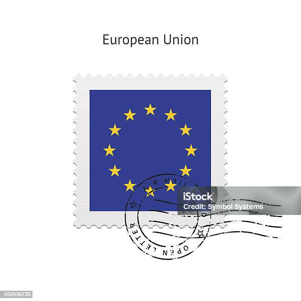 Bandiera Dellunione Europea Francobollo Postale - Immagini vettoriali stock e altre immagini di Bandiera - Bandiera, Bandiera dell'Unione Europea, Bandiera nazionale