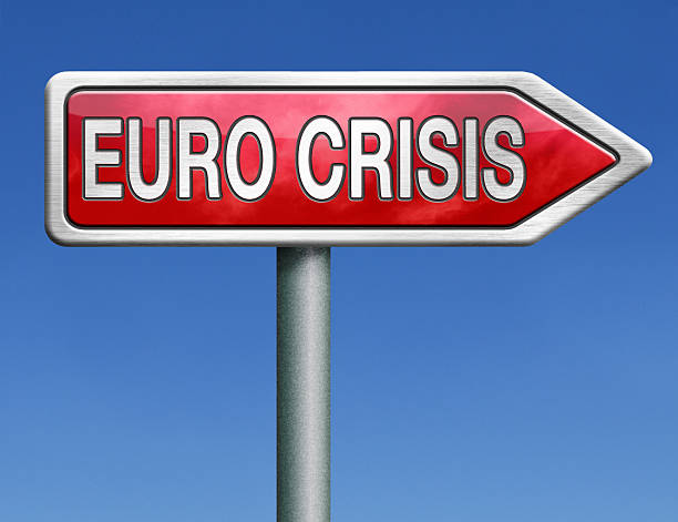crisis de euro - euro symbol crisis time debt fotografías e imágenes de stock