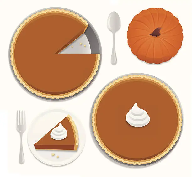Vector illustration of Pumpkin Pie