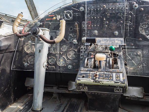 istock Inside the cockpit of a vintage small jet plane 450422433