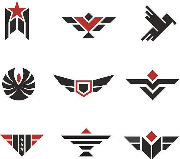 Vector illustration of Army and military badges