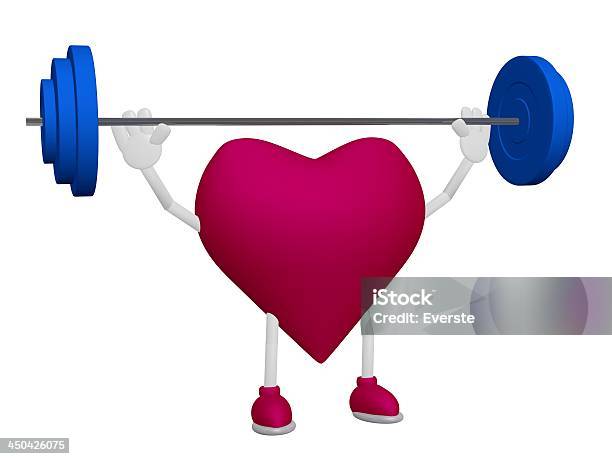 Heart Health Training Weight Sport Concept On White Background Stock Photo - Download Image Now