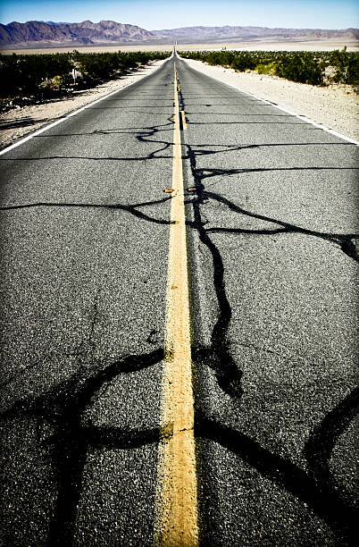 istock road straight across the desert 450436691