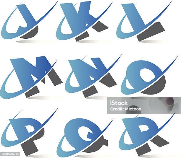 Swoosh Alfabet Ikony Zestaw 2 - Stockowe grafiki wektorowe i więcej obrazów Litera M - Litera M, Litera P, Litera R
