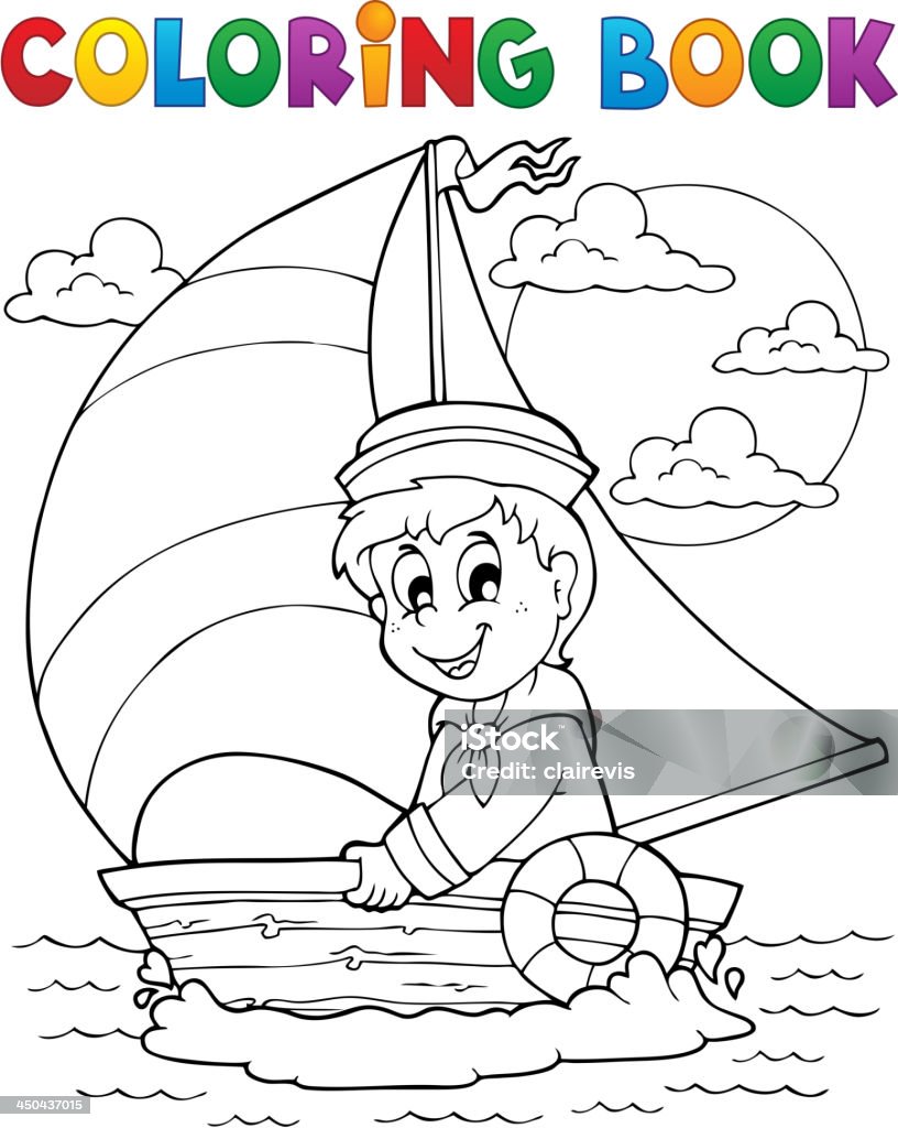 Coloring Book Sailor Theme 1 Stock Illustration - Download Image Now