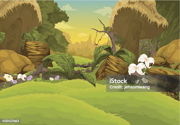 Beautiful Landscape Background Stock Illustration - Download Image Now - Forest, Vanishing Point, Animal