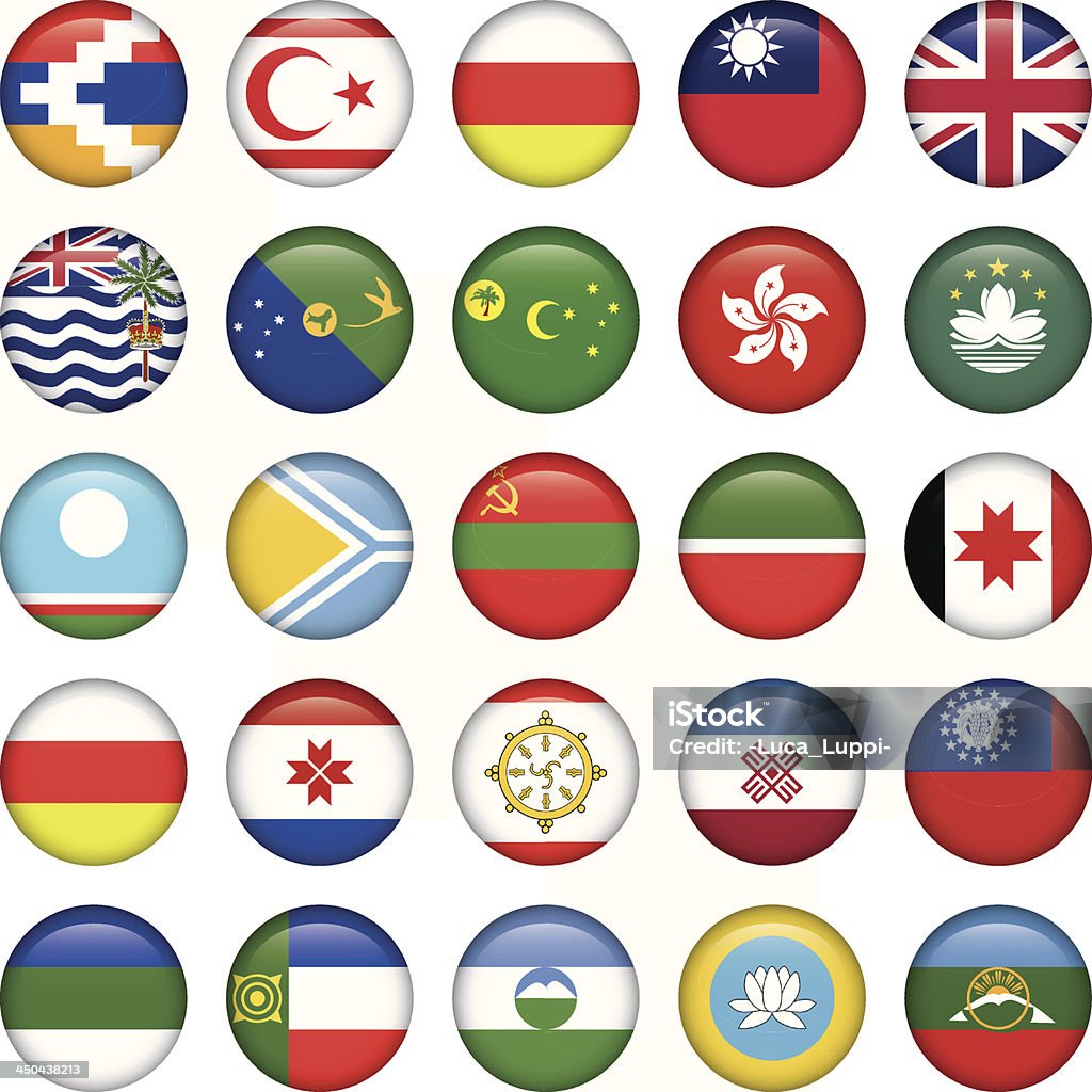 Asiático ronda Banderas - arte vectorial de Aire libre libre de derechos
