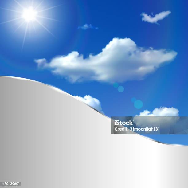 Astratto Sfondo Con Cielo Sole E Nuvole - Immagini vettoriali stock e altre immagini di Acciaio - Acciaio, Ambientazione esterna, Aperto