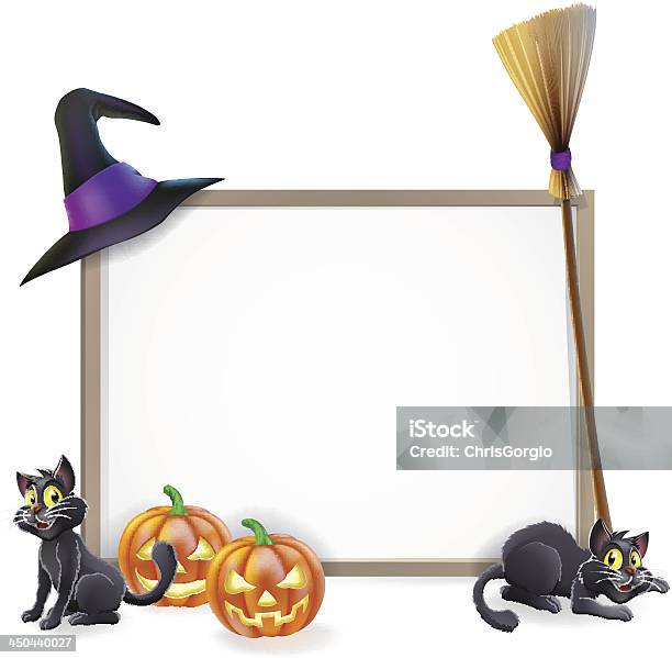 Halloween Znak - Stockowe grafiki wektorowe i więcej obrazów Czarny kolor - Czarny kolor, Czarownica, Dowcip rysunkowy