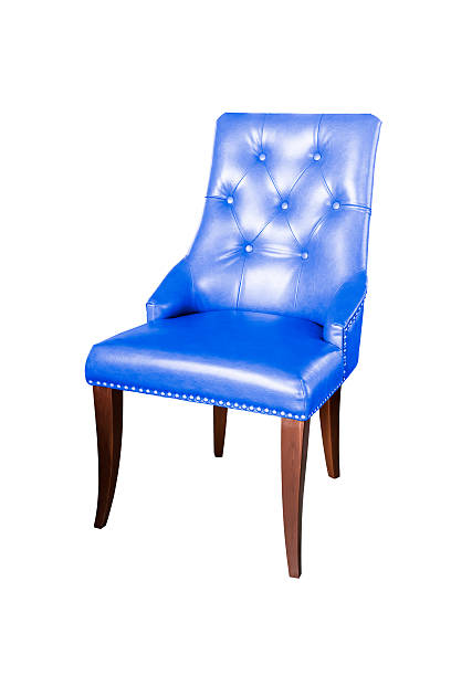 istock blue leather chair isolated on white with clipping path 450440225
