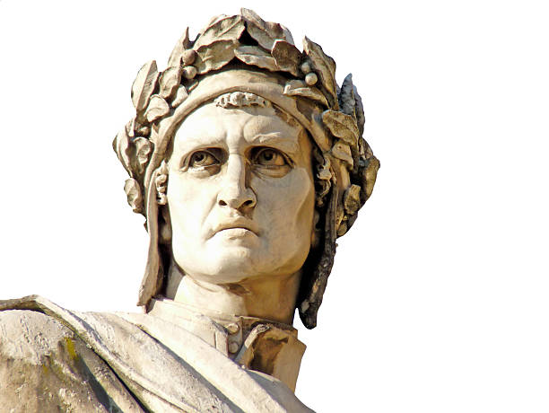 Dante Alighieri Dante Alighieri (White background), born in Florence, Italy in 1265.  Author of the Divine Comedy and many other literary works. piazza di santa croce stock pictures, royalty-free photos & images